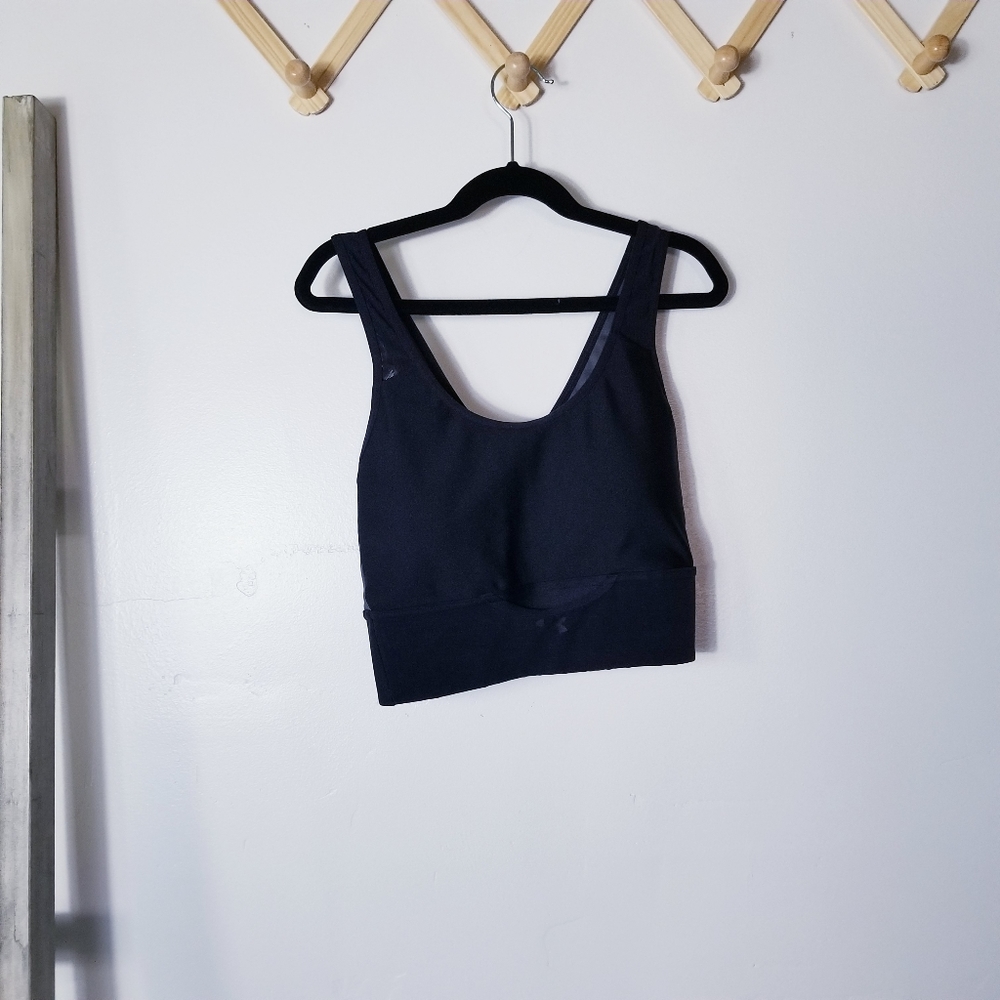 UNDER AMOUR BLACK AND GRAY REMOVABLE PADDED SPORTS BRA SIZE MEDIUM